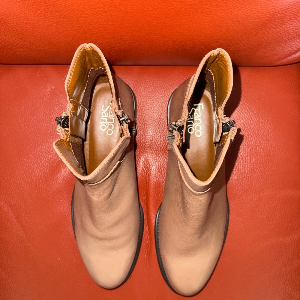 Franco Sarto Tan Ankle Boots